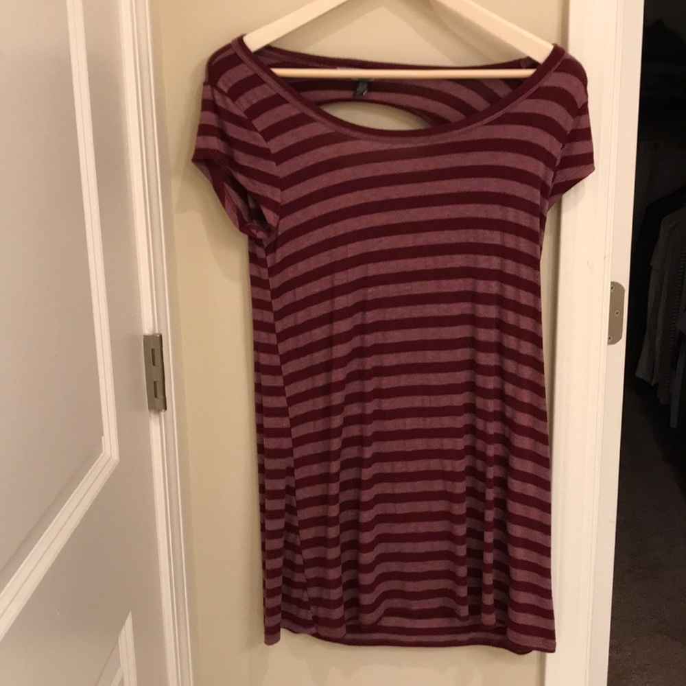 Red striped BillaBong T-shirt dress
